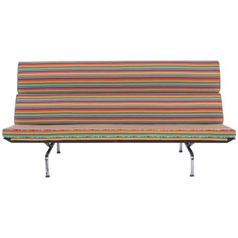 eames couch with stripes.